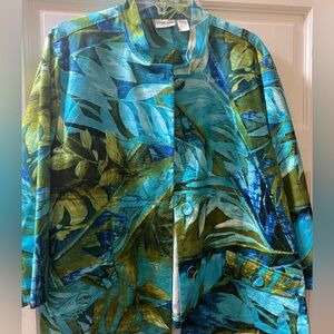 Chico's Vibrant Blue and Green Jacket